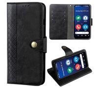 MEMELOKA Coque pour Doro 8200/8100/8100 Plus, TPU Antichoc Interne et Premium Flip PU Étui de Protection avec Emplacements Cartes[Fermeture Magnétique][Fonction Support] - Noir