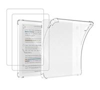 MEMELOKA Coque pour Kobo Libra Colour 7 Pouces avec 2 Pièces Verre Trempé, Anti-Rayures TPU Flexible Transparent avec Coin Renforcé, Antichoc Étui de Protection Kobo Libra Colour