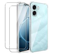 MEMELOKA Coque pour Oppo A6x 5G/4G/Oppo A6 5G/4G + 2 Pièces Verre Trempé, Anti-Rayures TPU Flexible Transparent avec Coin Renforcé, Antichoc Étui de Protection