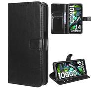 MEMELOKA Coque pour OUKITEL WP28E/WP28S/WP28, TPU Antichoc Interne et Premium Flip PU Étui de Protection avec Emplacements Cartes[Fermeture Magnétique][Fonction Support] - Noir