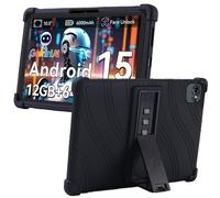 MEMELOKA Coque pour TABWEE T80/TABWEE Tablet 10.5 Pouces, Étui de Protection Antichoc en Silicone Souple avec Réglable Support[Anti-Rayures][Antidérapante], Noir