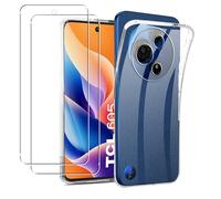 MEMELOKA Coque pour TCL 605/TCL 60 SE/TCL 60SE + 2 Pièces Verre Trempé, Ultra Mince Housse de Protection TPU Souple[Anti-Rayures][Anti-Jaunissement] Etui de Protection - Transparente