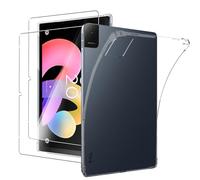 MEMELOKA Coque pour TCL Tab 10L Gen 4 10.1 Pouces + 2 Pièces Verre Trempé, Anti-Rayures TPU Flexible Transparent avec Coin Renforcé, Antichoc Étui de Protection