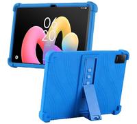 MEMELOKA Coque pour TCL Tab 10L Gen 4 10.1 Pouces, Étui de Protection Antichoc en Silicone Souple avec Réglable Support[Anti-Rayures][Antidérapante], Bleu