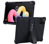 MEMELOKA Coque pour TCL Tab 10L Gen 4 10.1 Pouces, Étui de Protection Antichoc en Silicone Souple avec Réglable Support[Anti-Rayures][Antidérapante], Noir