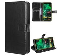 MEMELOKA Coque pour Ulefone Armor X12/Armor X12 Pro, TPU Antichoc Interne et Premium Flip PU Étui de Protection avec Emplacements Cartes[Fermeture Magnétique][Fonction Support] - Noir
