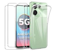 MEMELOKA Coque pour UMIDIGI G9/G9T/G9A/G9C + 2 Pièces Verre Trempé, Ultra Mince Housse de Protection TPU Souple[Anti-Rayures][Anti-Jaunissement] Etui - Transparente