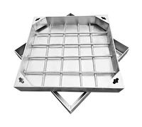 MEMEM Couvercle de Regard encastré et Cadre, Couvercle de Fosse septique carré avec Base, Couvercle de Chambre d'inspection d'égout Invisible, for Pavage en Blocs/extérieur(90x90x8cm)