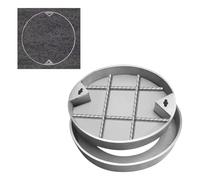 MEMEM Couvercle et Cadre de Regard Invisibles, Couvercle de Regard encastré en Acier Inoxydable for pavés, Couvercle de puisard extérieur Rond avec Base(Diameter 400mm)