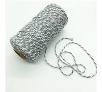 MEMEM Ficelle de Coton, 100 m, 2 mm de diamètre, Multicolore, for décoration Artisanale(Gray White)