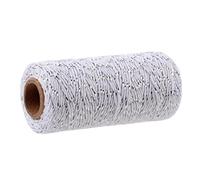 MEMEM Ficelle de Coton, Baker Multicolore 2mm 100m for Bricolage Artisanat Emballage Cadeau en macramé(25 Silver Wire White)