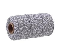 MEMEM Ficelle de Coton, Baker Multicolore 2mm 100m for Bricolage Artisanat Emballage Cadeau en macramé(16 Grey White)