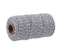 MEMEM Ficelle de Coton, for l'artisanat, Emballage Cadeau, décor de Mariage, 2mm, 100 mètres, Multicolore(Gray White)