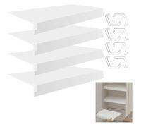MEMEM Lot de 4 Housses de Protection for étagères métalliques 34 x 20, Gris, 5,1 cm, 0,3 po d'épaisseur, Amovibles(White,16 x 14 x 2 in)