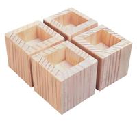 MEMEM Lot de 4 rehausseurs de Meubles en Bois Massif, Pieds de canapé Robustes, supportant jusqu'à 500 kg, for Tables de Chevet, armoires et Bureaux(A 8.5cmIncrease Height 5cm)