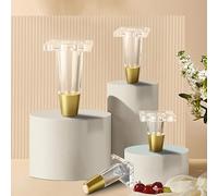 MEMEM Pied de Meuble en Acrylique, Pieds de Remplacement de Table, Support en Acrylique, 4 Pieds Ronds en Verre Transparent, Comprend des plaques de Montage et des vis(Transparent Gold,15cm)