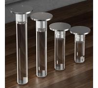 MEMEM Pied de Meuble en Acrylique, Pieds réglables en Acrylique Transparent, 4 pièces en Verre Rond, canapé avec vis, Robuste et Stable(12cm)