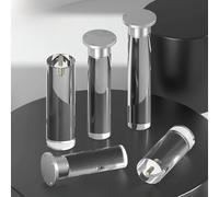 MEMEM Pieds de Meubles réglables en Acrylique, canapé Rond en Verre Transparent, Remplacement de Table, Ensemble de 4, Robustes et Stables, for canapés, armoires, bancs(Transparent B,18cm)