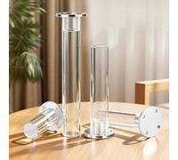 MEMEM Pieds de Meubles réglables en Acrylique, Lot de 4, Remplacement de Table, Support, Hauteur 1-1.5cm, for Armoire de Cuisine/Commode(22cm)
