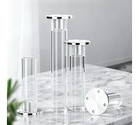 MEMEM Pieds de Meubles réglables en Acrylique, Remplacement de Table, 4 pièces en Verre Transparent Rond, Support, Robuste et Stable, for Armoire de Cuisine/Meuble TV/canapé(28cm)