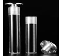 MEMEM Pieds de Remplacement de Table en Acrylique, Meubles, 4 Pieds Ronds en Verre Transparent, Pied réglable, Comprend des plaques de Montage et des vis, for Meuble TV/Chaise/lit(25cm)