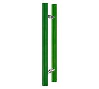 MEMEM Poignée de porte en bois à pousser et à tirer for portails d'entrée intérieurs et extérieurs en verre, barre ronde coulissante double face en forme de H(Green,80cm/2.6ft)