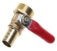 MEMEM Robinet à Boisseau sphérique cannelé en Laiton, poignée Rouge, raccord cannelé for Tuyau de 8 mm à 10 mm, Filetage Femelle 3/8'', 1/2'', 1/4'', raccord de Tuyau en cuivre(44993,10mm Tube)