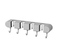 MEMEM Support for balai et serpillière, organisateur de rangement for balai, support mural étanche et multifonctionnel for salle de bain et cuisine(Gray)