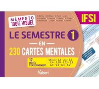 Mémento 100% visuel Le semestre 1 en 230 cartes mentales IFSI: 12 unités d'enseignement : UE 1.1, 1.3, 2.1, 2.2, 2.4, 2.10, 2.11, 3.1, 4.1, 5.1, 6.1, 6.2