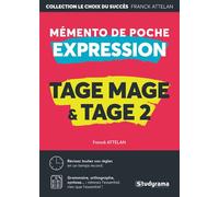 Mémento de poche Expression tage mage et tage 2 Mémento expression - Franck Attelan - Studyrama Eds - broché - Scolaire / Universitaire