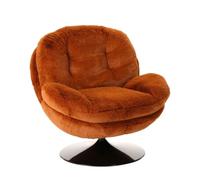 MEMENTO - Fauteuil rotatif effet fourrure orange Orange