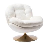MEMENTO - Fauteuil rotatif en tissu blanc Blanc