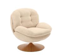 MEMENTO - Fauteuil rotatif en tissu chiné beige Beige