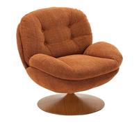 MEMENTO - Fauteuil rotatif en tissu chiné marron Marron