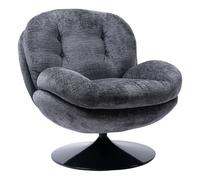 MEMENTO - Fauteuil rotatif en tissu gris Gris