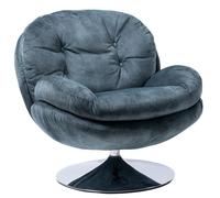 MEMENTO - Fauteuil rotatif en velours bleu Bleu