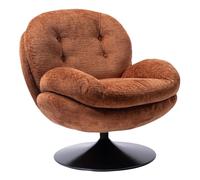 MEMENTO - Fauteuil rotatif en velours marron Marron