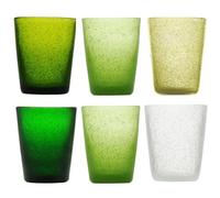 Memento Lot de 6 verres à eau en pâte de verre 300cc (Aloe)