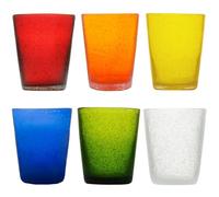 Memento Lot de 6 verres à eau en pâte de verre 300cc (Arlequin)