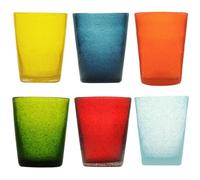 Memento Lot de 6 verres à eau en pâte de verre 300cc - Coloré vif