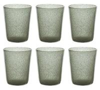 Memento Lot de 6 verres à eau en pâte de verre 300cc (gris)