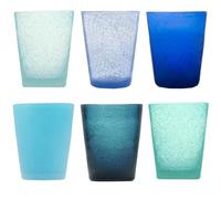Memento Lot de 6 verres à eau en pâte de verre 300cc (océan)