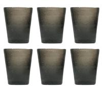 Memento Lot de 6 verres en verre poudré sans pied Noir transparent