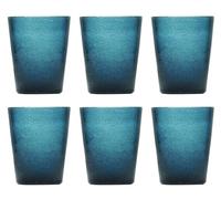 Memento Lot de 6 verres en verre poulie sans pied Deep Blue