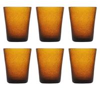 Memento Lot de 6 verres en verre poulieux sans pied ambre.