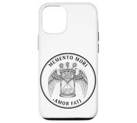 Memento Mori Amor Fati Sablier ailé Squelettes Coque pour iPhone 12/12 Pro