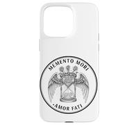 Memento Mori Amor Fati Sablier ailé Squelettes Coque pour iPhone 15 Pro Max