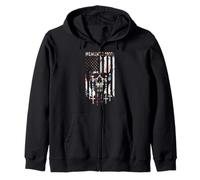 Memento Mori Chapelet catholique drapeau américain crâne Sweat à Capuche