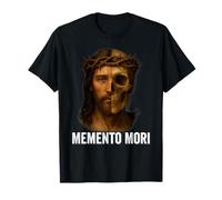 Memento Mori Crucifix Catholique Traditionnel Latin Mass Skull T-Shirt