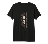 Memento Mori Demi-Visage Gothique Rose foncé T-Shirt Haut de Gamme
